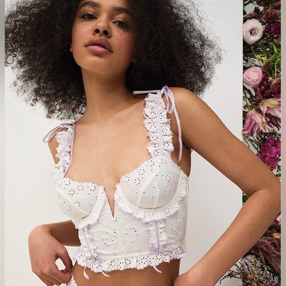 For Love and Lemons Eyelet Bustier Top